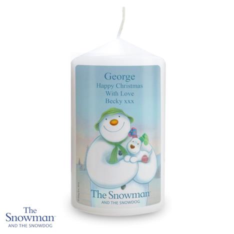Personalised The Snowman & The Snowdog Candle £11.99